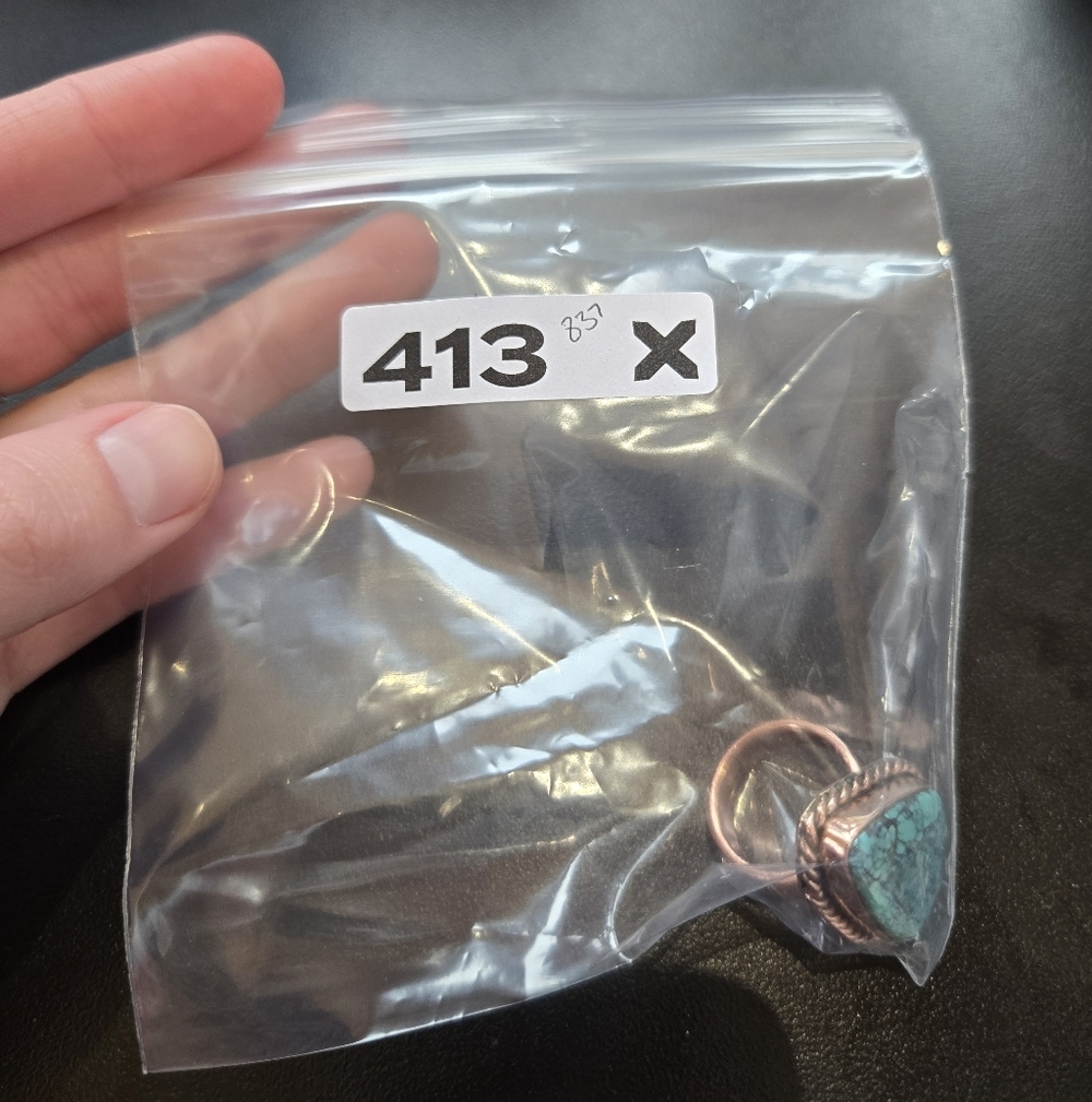 Turquoise Copper Ring 413 - Picture 4 of 4